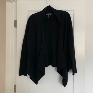 Quinn Cardigan in 100% cashmere with leather trim